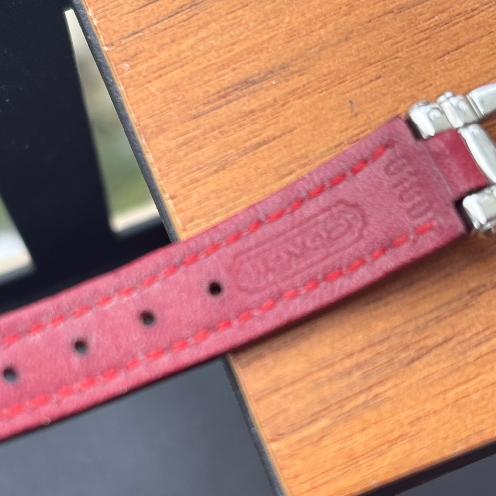 Coach Watch with Burgundy Leather Strap - Picture 4 of 4
